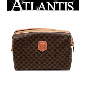 Celine Macadam Clutch Leather Brown